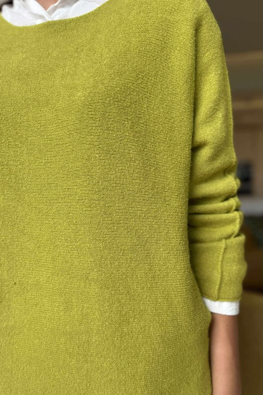 Made in Italy Conrad Body Skim Knit Jumper Olive
